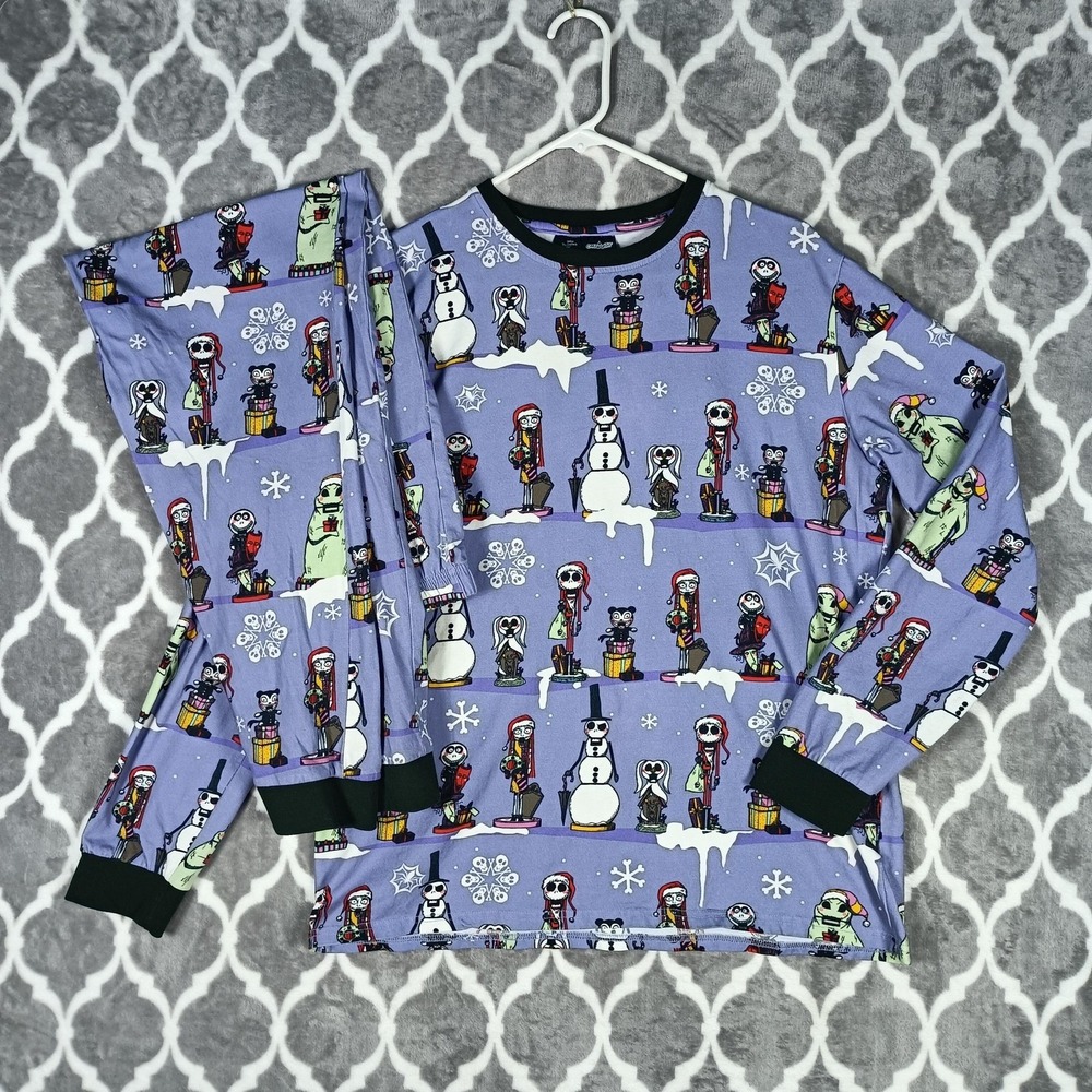 Cakeworthy Nightmare Before Christmas Pajama Set Women L Purple Holiday - Picture 1 of 12